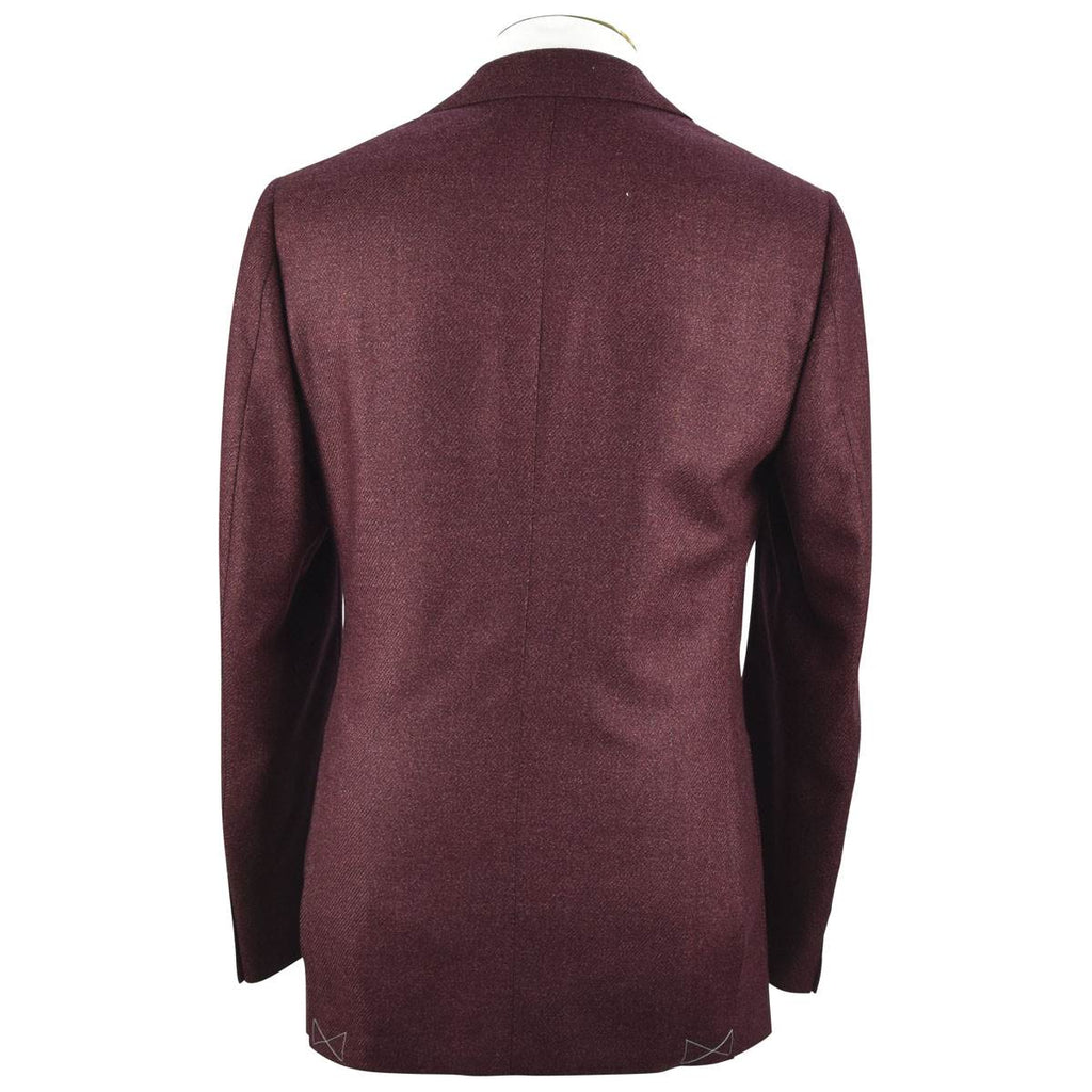 CESARE ATTOLINI Burgundy Wool Silk Blazer
