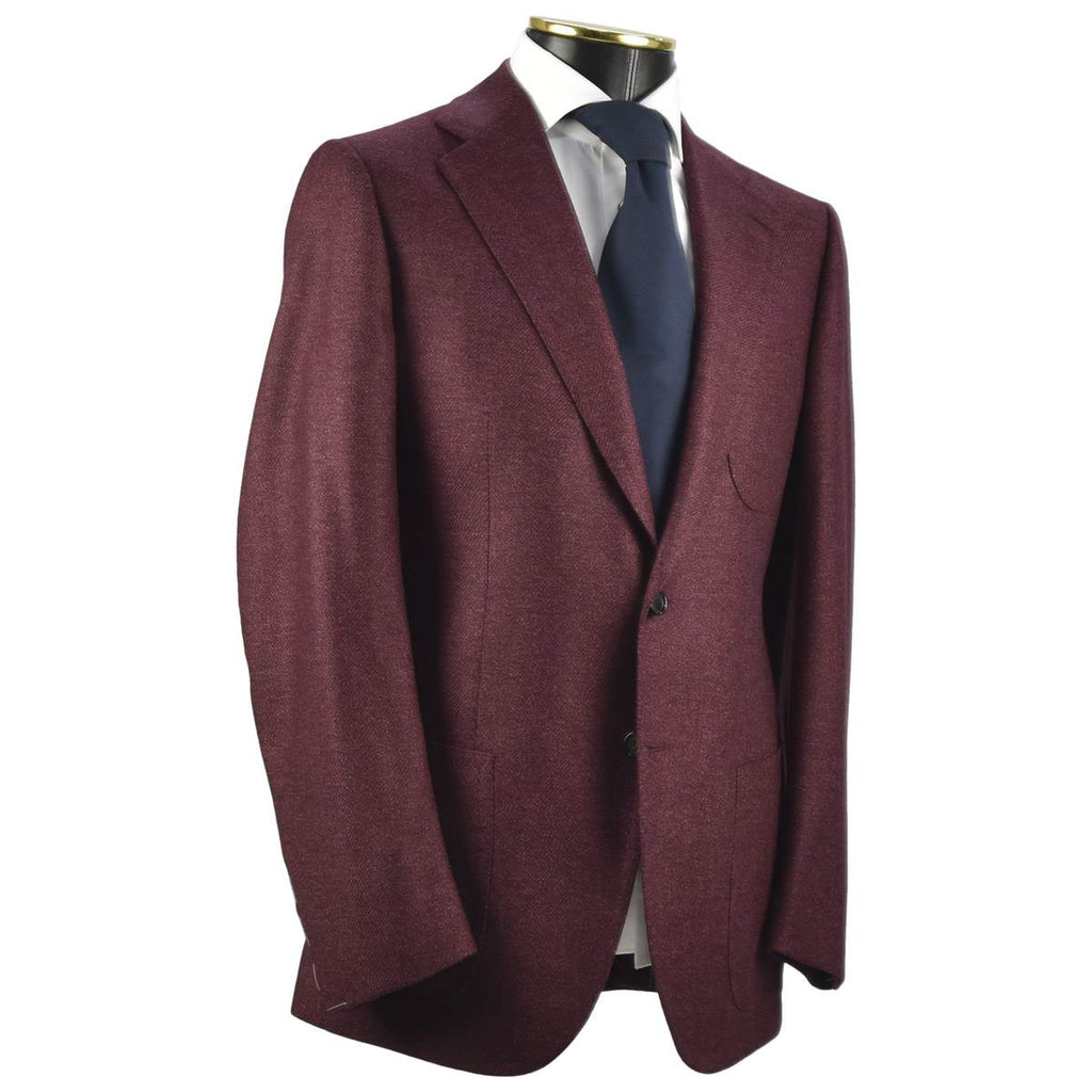 CESARE ATTOLINI Burgundy Wool Silk Blazer