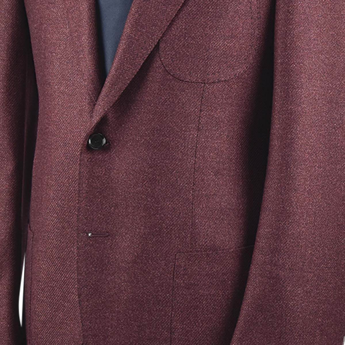 CESARE ATTOLINI Burgundy Wool Silk Blazer
