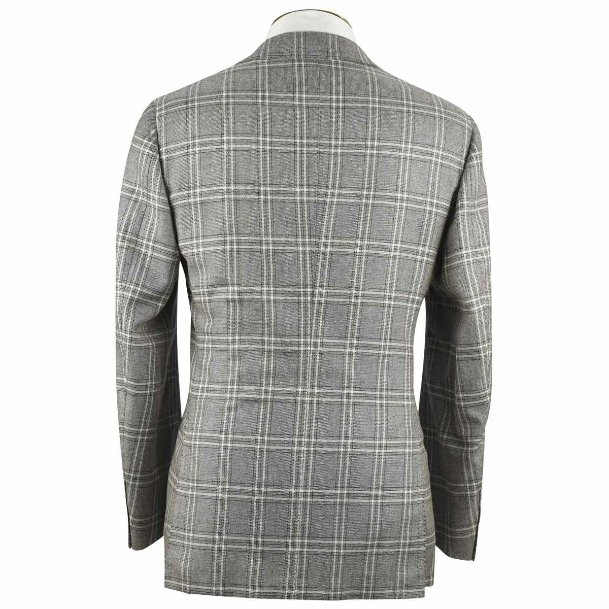 CESARE ATTOLINI Beige Black Wool 140's Silk Blazer