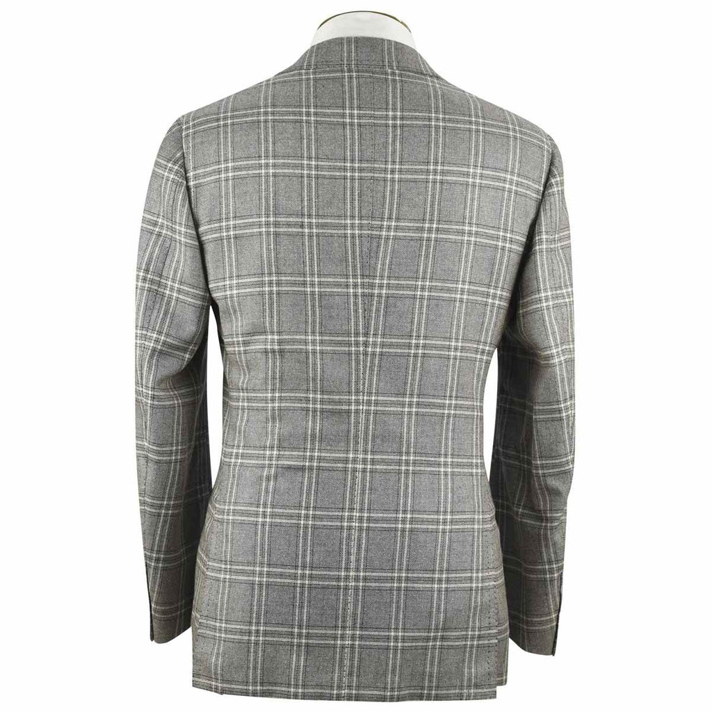 CESARE ATTOLINI Beige Black Wool 140's Silk Blazer