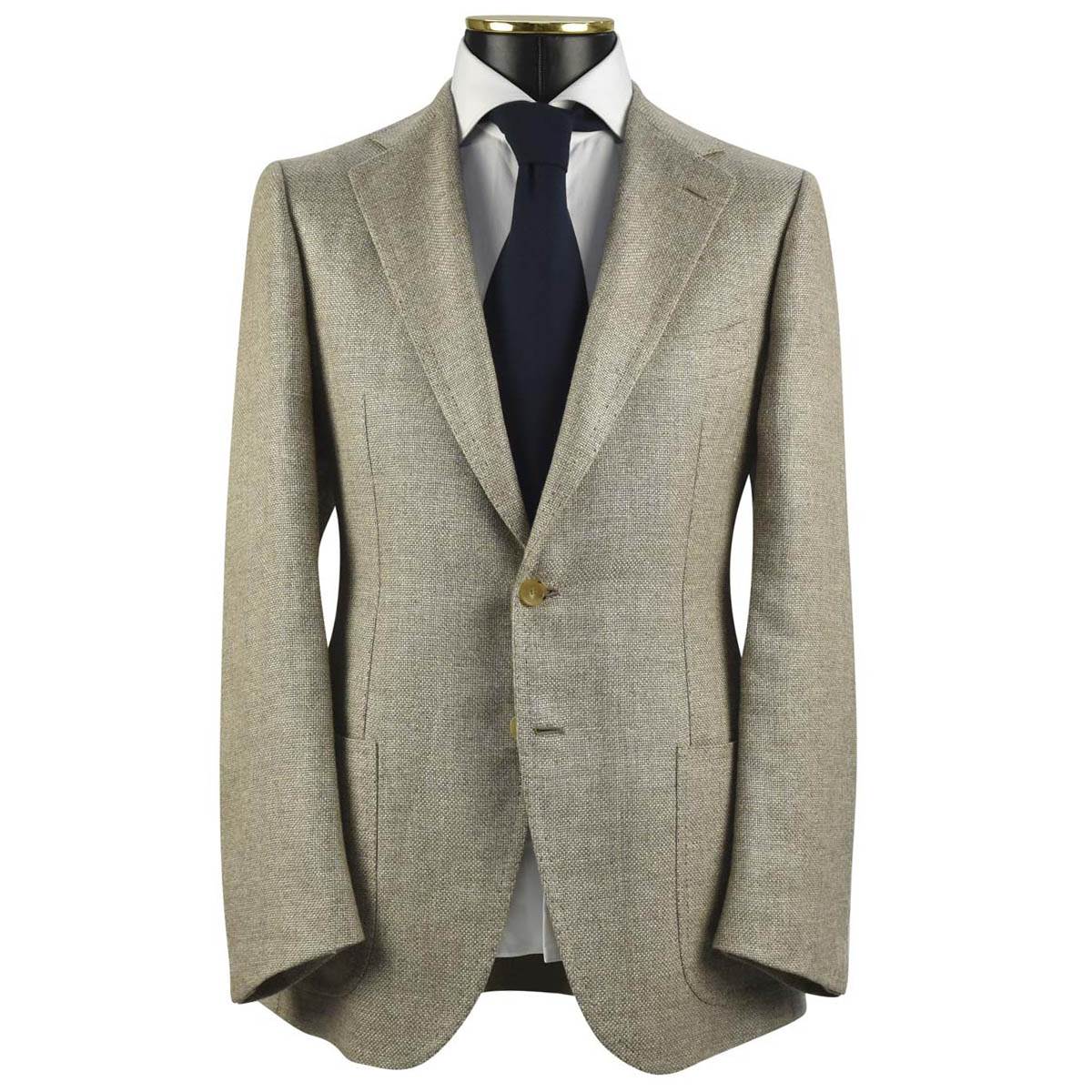 CESARE ATTOLINI Beige Hemp Wool Blazer
