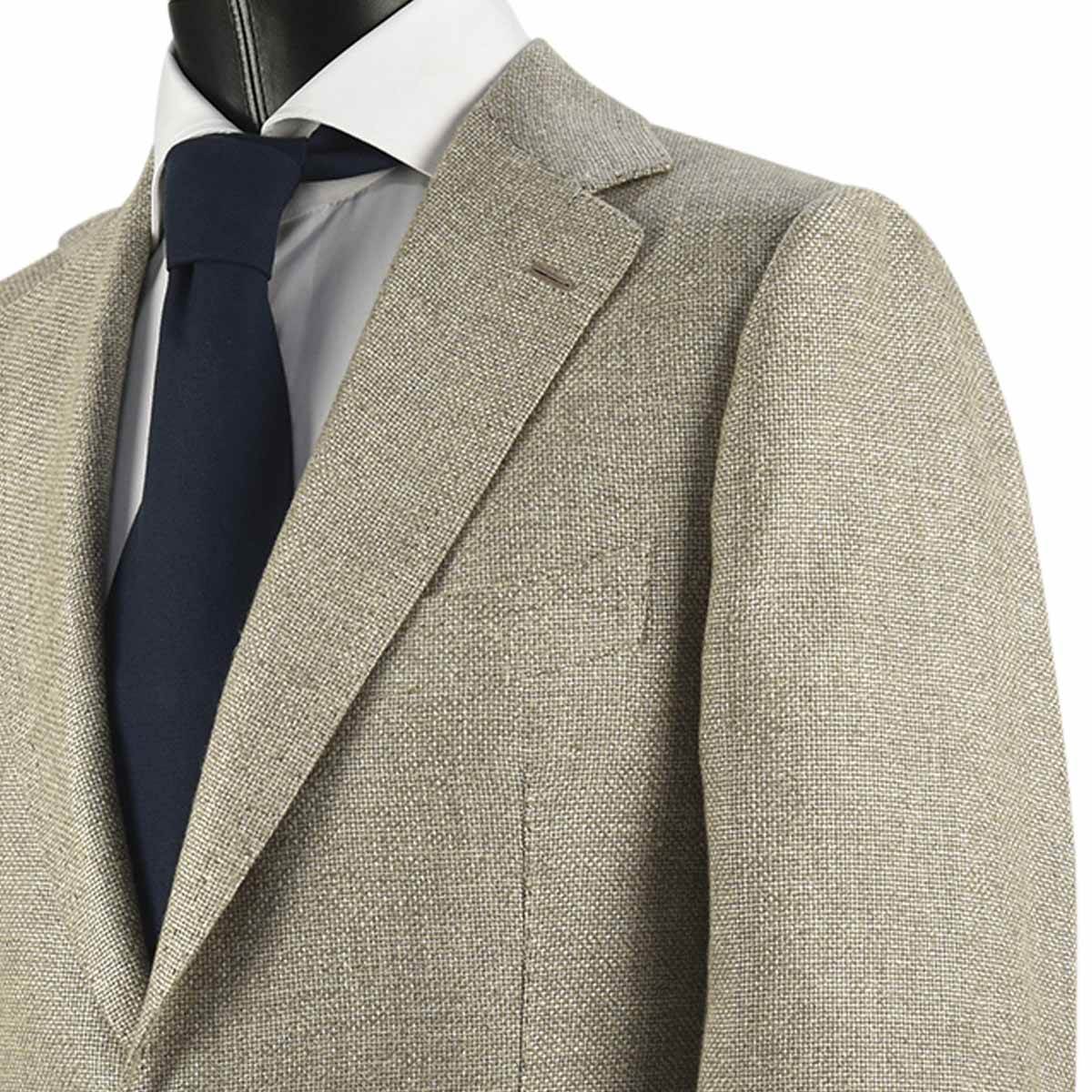 CESARE ATTOLINI Beige Hemp Wool Blazer
