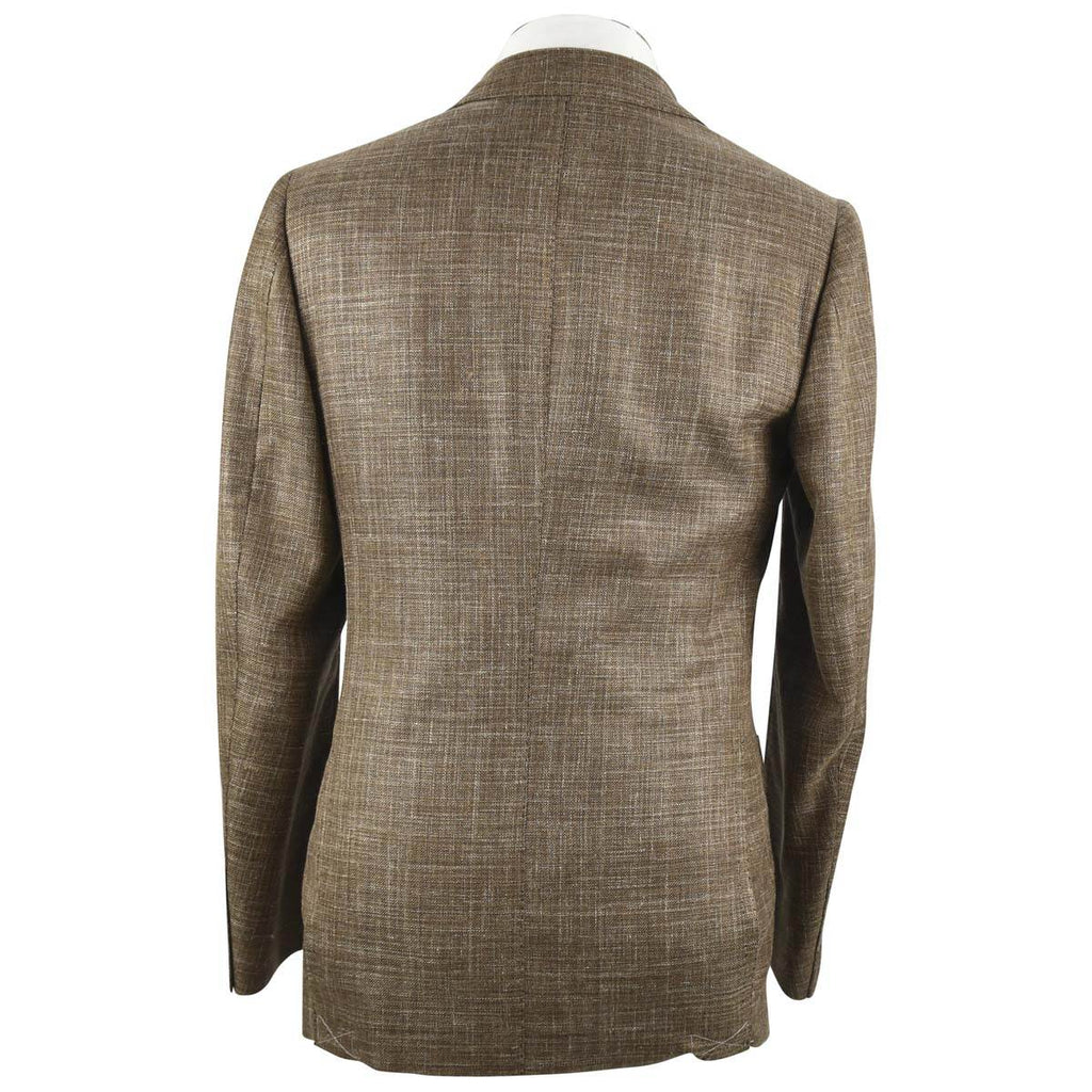 CESARE ATTOLINI Brown Wool Silk Linen Blazer