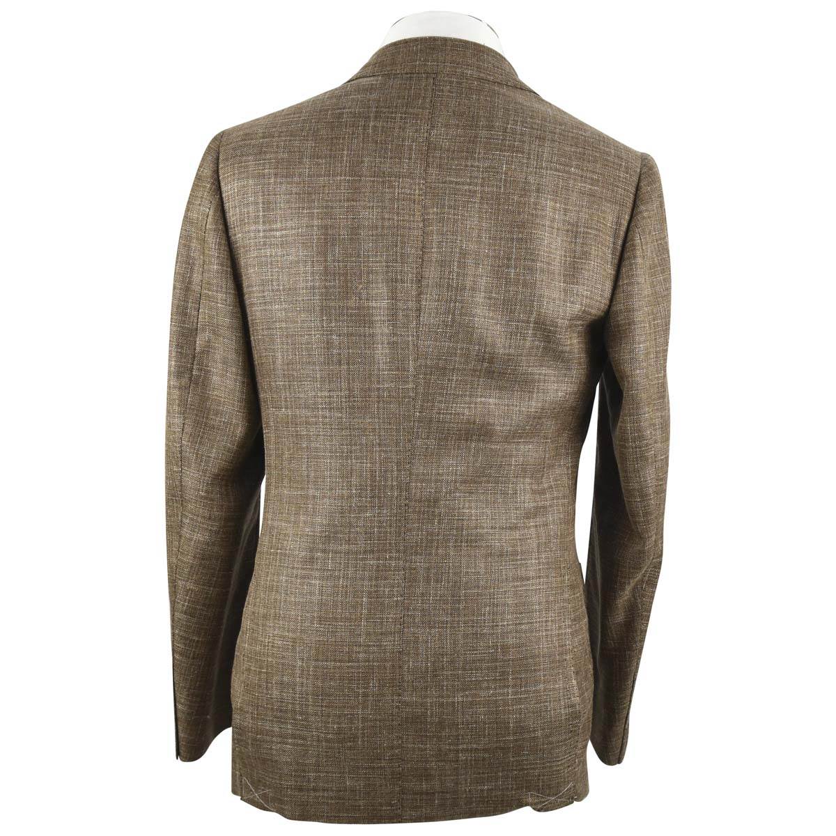 CESARE ATTOLINI Brown Wool Silk Linen Blazer