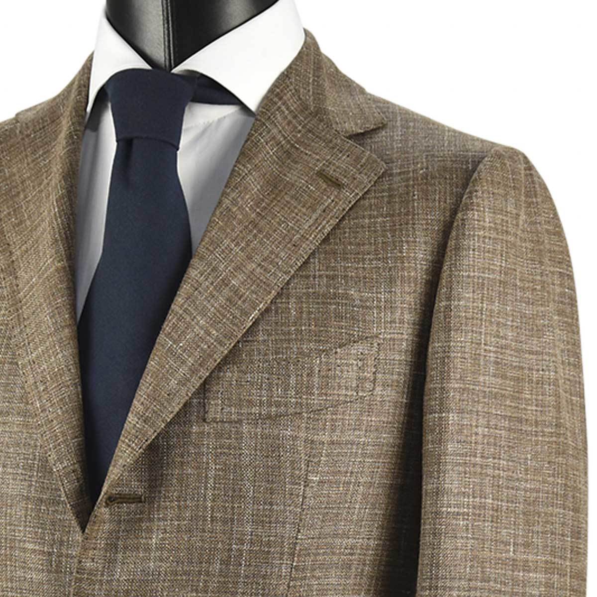 CESARE ATTOLINI Brown Wool Silk Linen Blazer