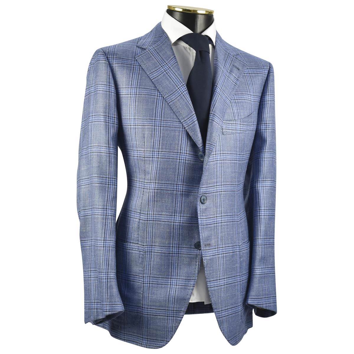 Cesare Attolini CESARE ATTOLINI  Blue Cashmere Silk Linen Blazer Blue 001