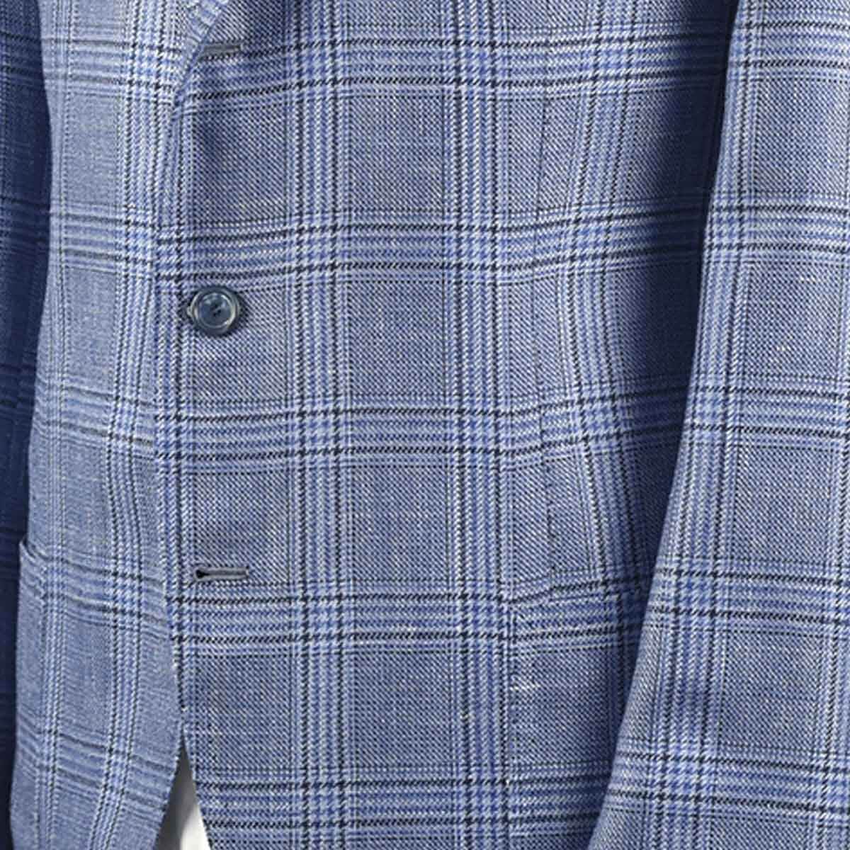 CESARE ATTOLINI Blue Cashmere Silk Linen Blazer