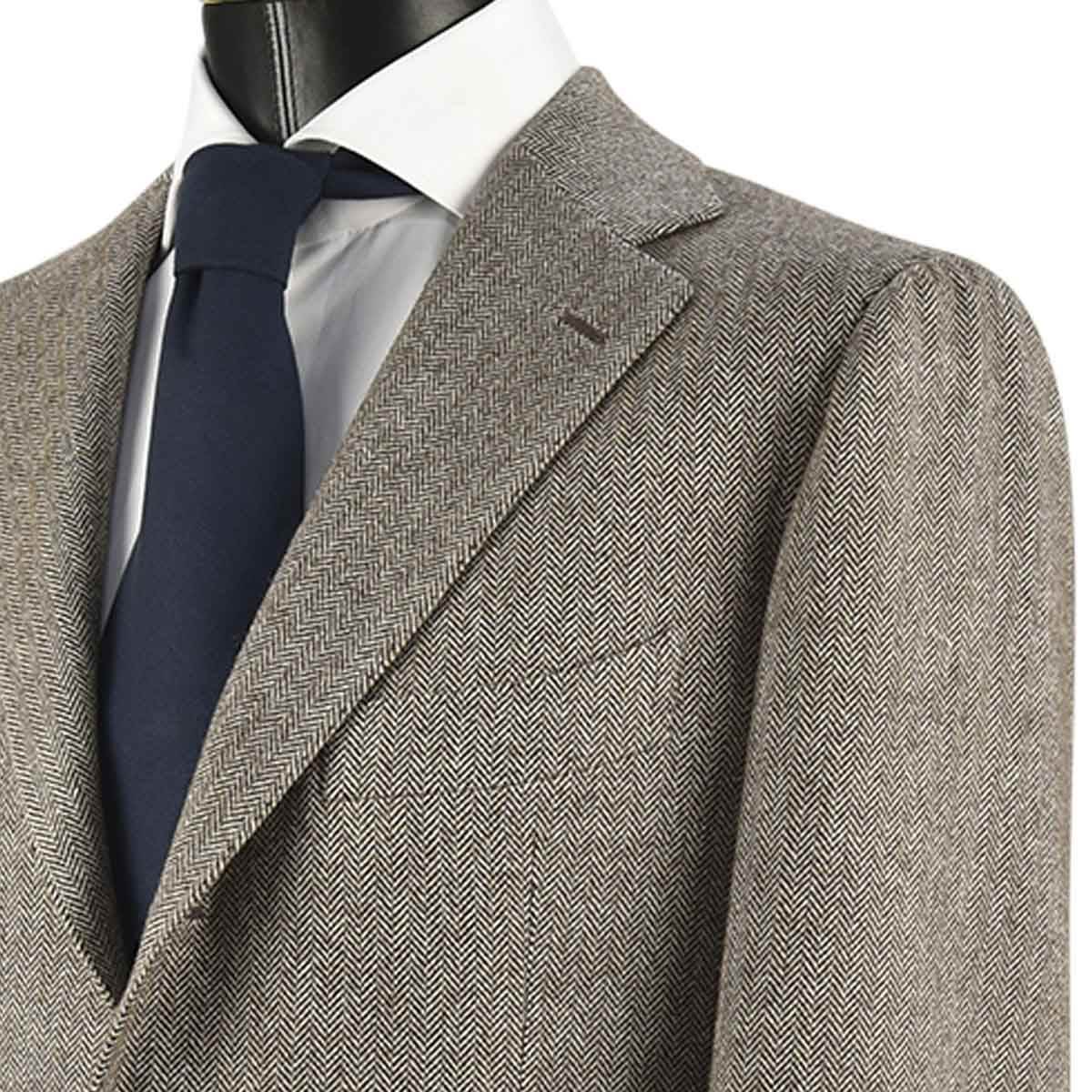 CESARE ATTOLINI Brown Wool Cotton Blazer