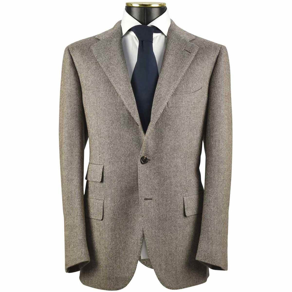 CESARE ATTOLINI Brown Wool Cotton Blazer