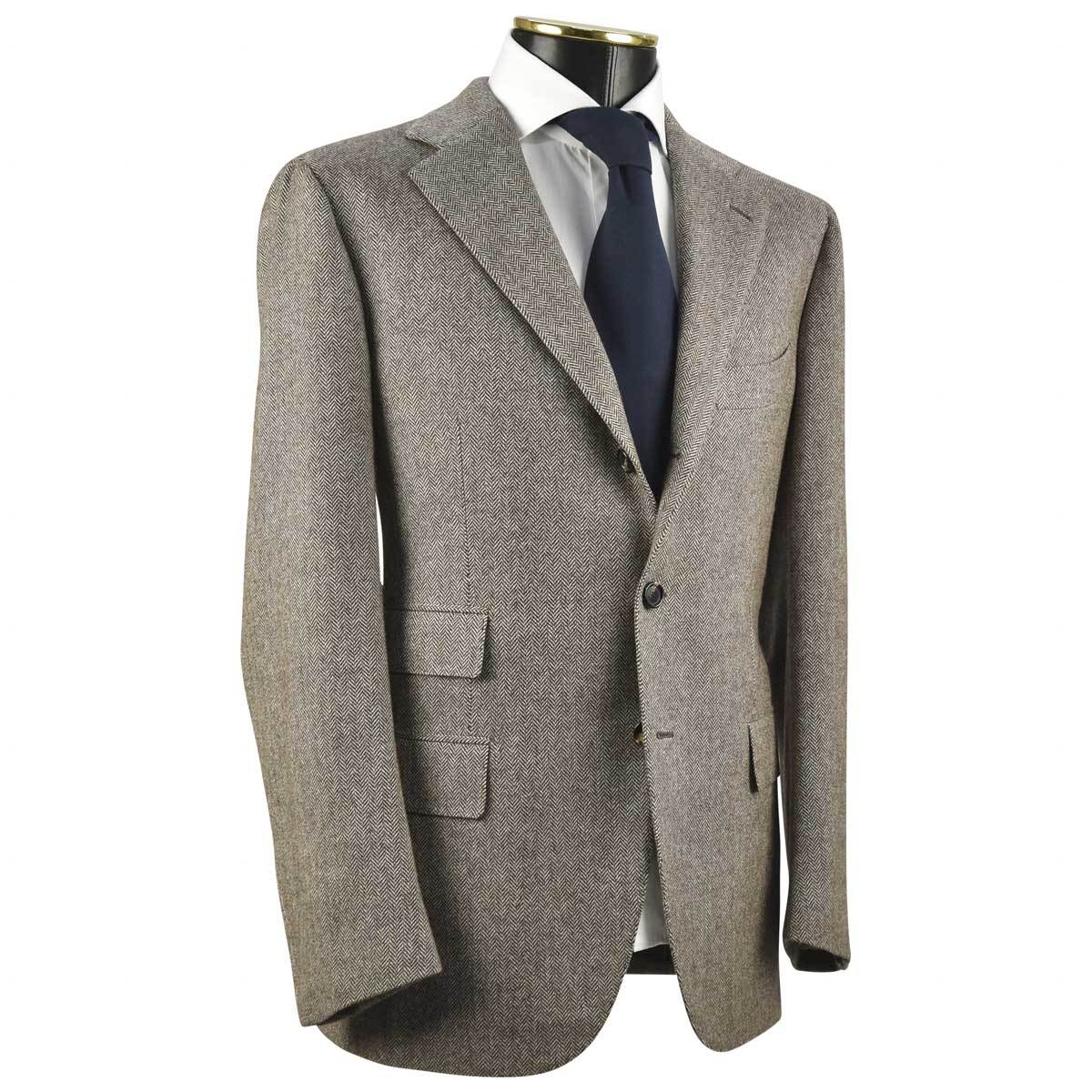 CESARE ATTOLINI Brown Wool Cotton Blazer