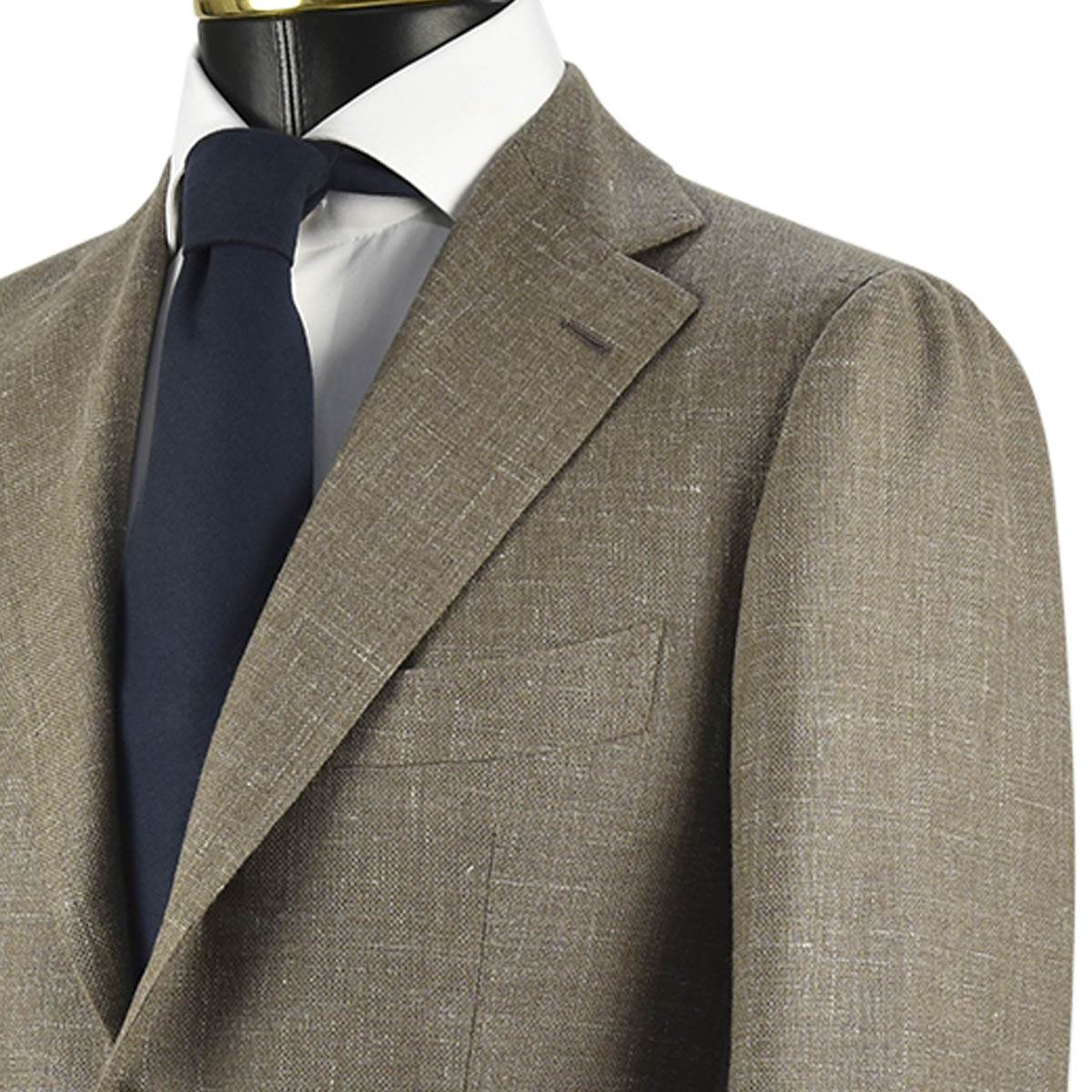 CESARE ATTOLINI Brown Wool Silk Linen Blazer