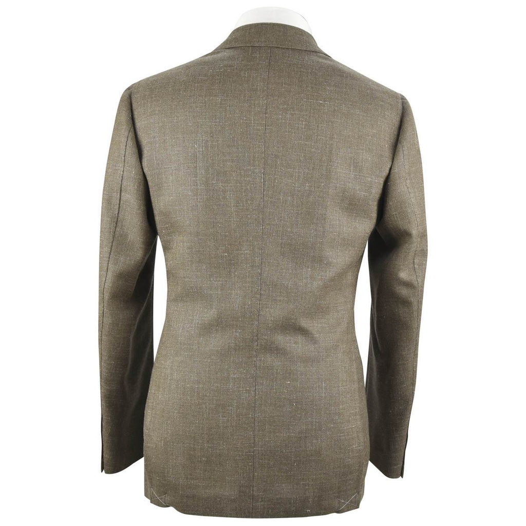 CESARE ATTOLINI Brown Wool Silk Linen Blazer