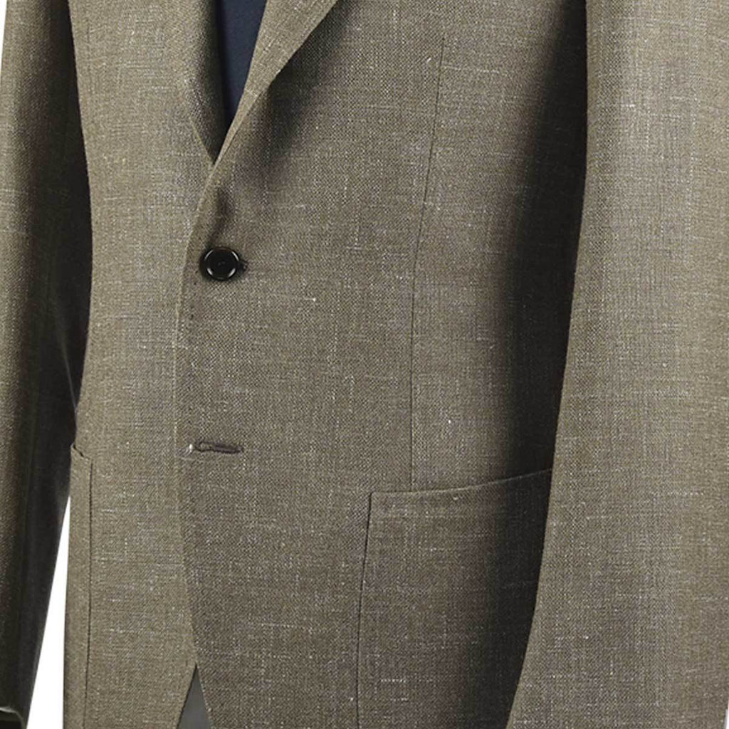 CESARE ATTOLINI Brown Wool Silk Linen Blazer