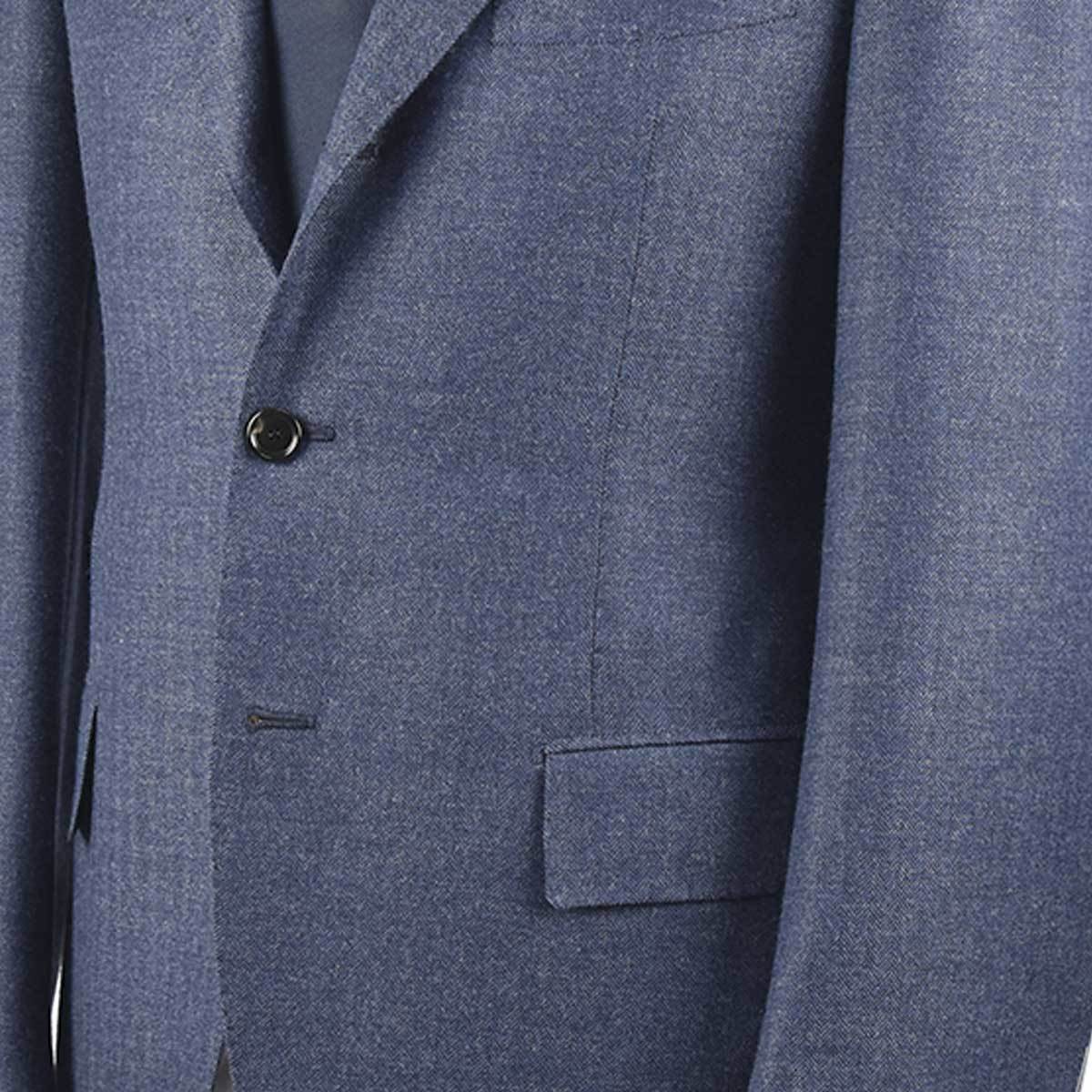 CESARE ATTOLINI Blue Wool 140's Cashmere Blazer