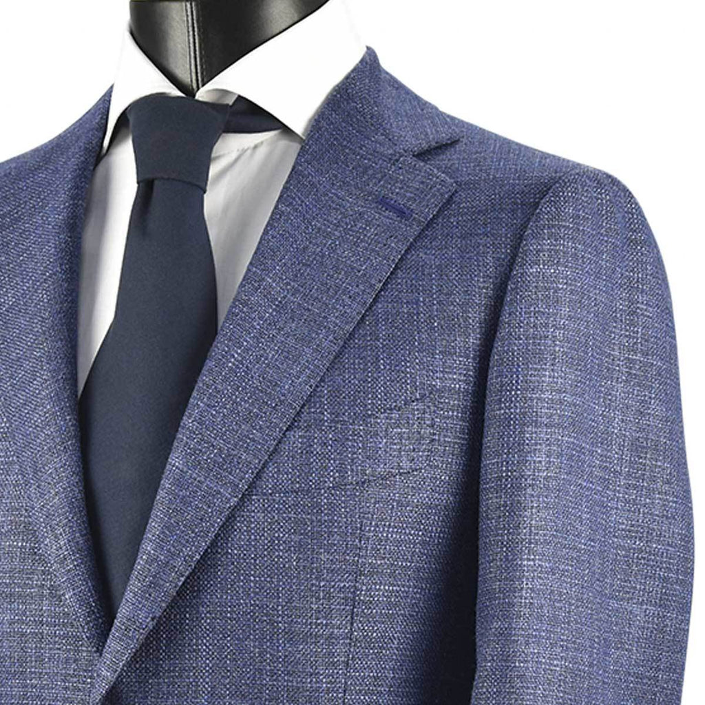 CESARE ATTOLINI Blue Wool Silk Blazer