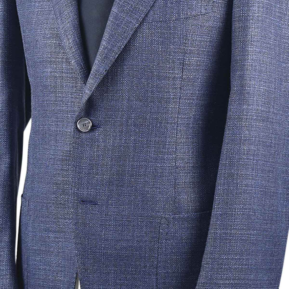 CESARE ATTOLINI Blue Wool Silk Blazer