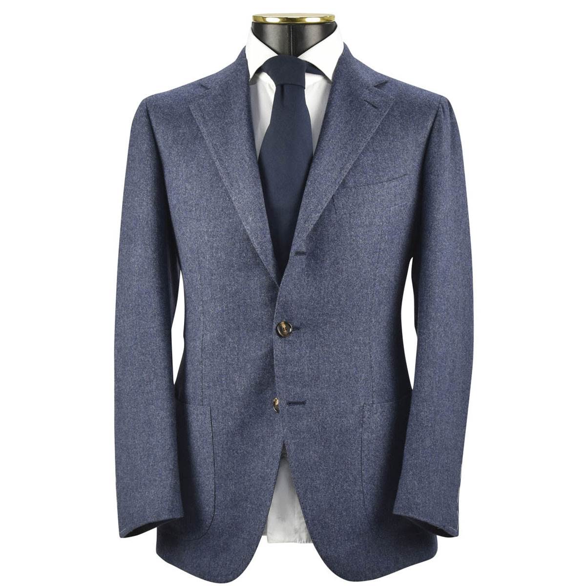 CESARE ATTOLINI Blue Wool Silk Cashmere Blazer