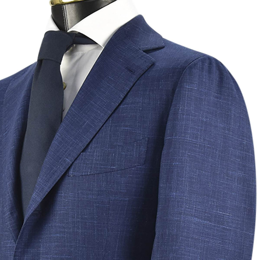 CESARE ATTOLINI Blue Wool Silk Linen Blazer