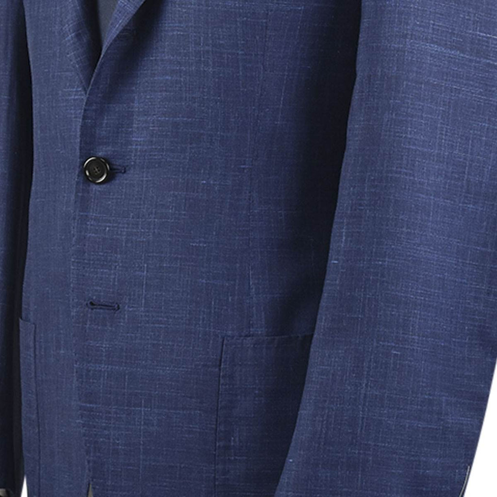 CESARE ATTOLINI Blue Wool Silk Linen Blazer