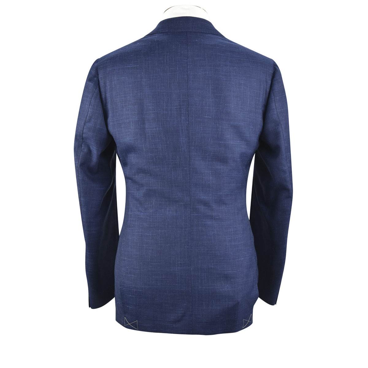 CESARE ATTOLINI Blue Wool Silk Linen Blazer
