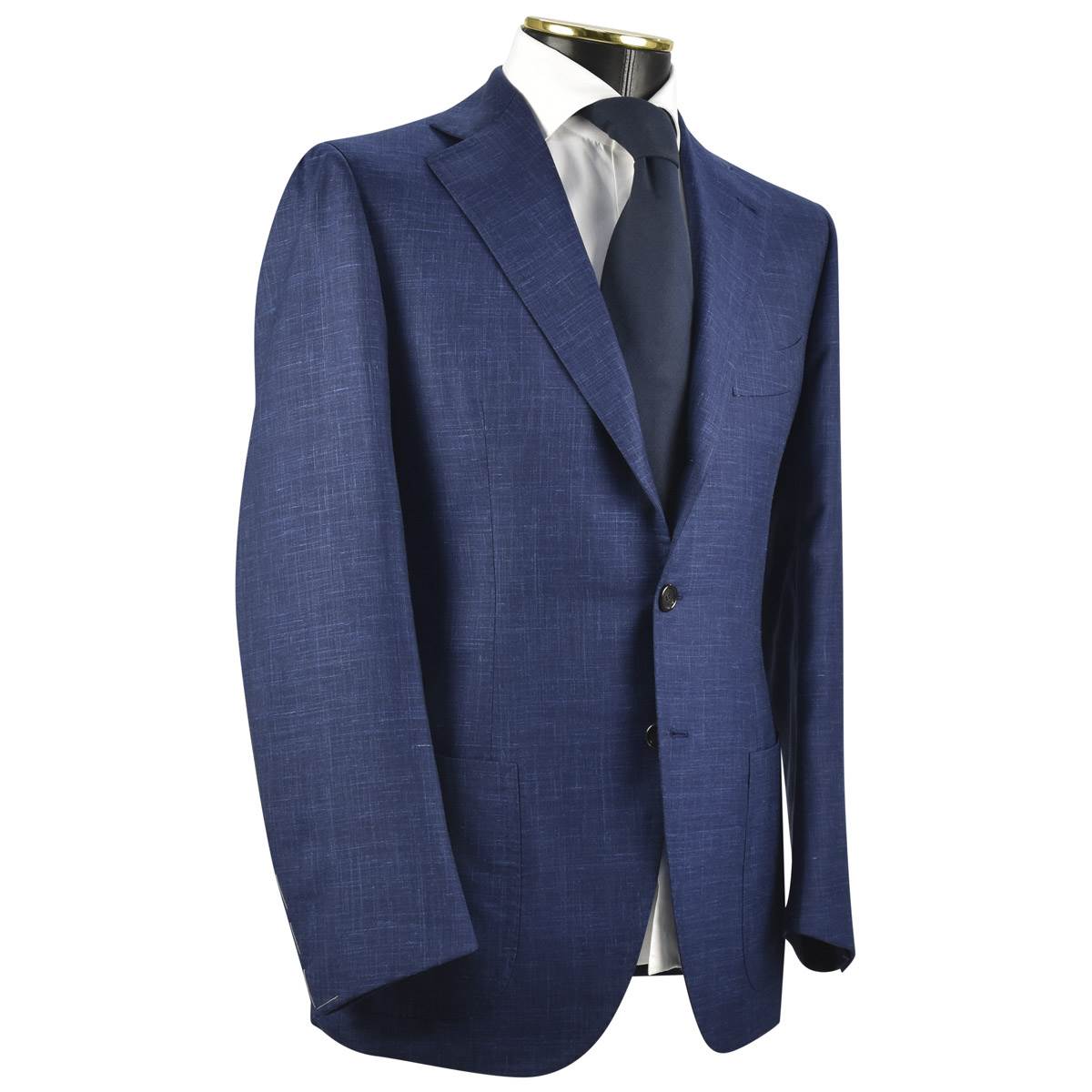 CESARE ATTOLINI Blue Wool Silk Linen Blazer