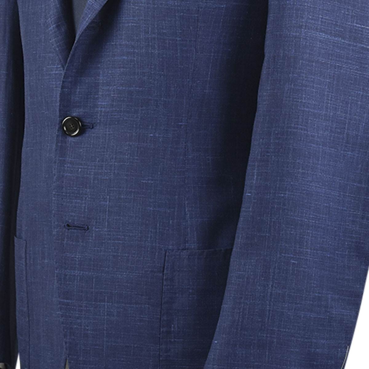CESARE ATTOLINI Blue Wool Silk Linen Blazer