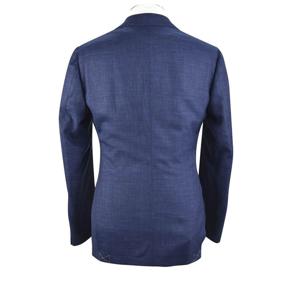 CESARE ATTOLINI Blue Wool Silk Linen Blazer