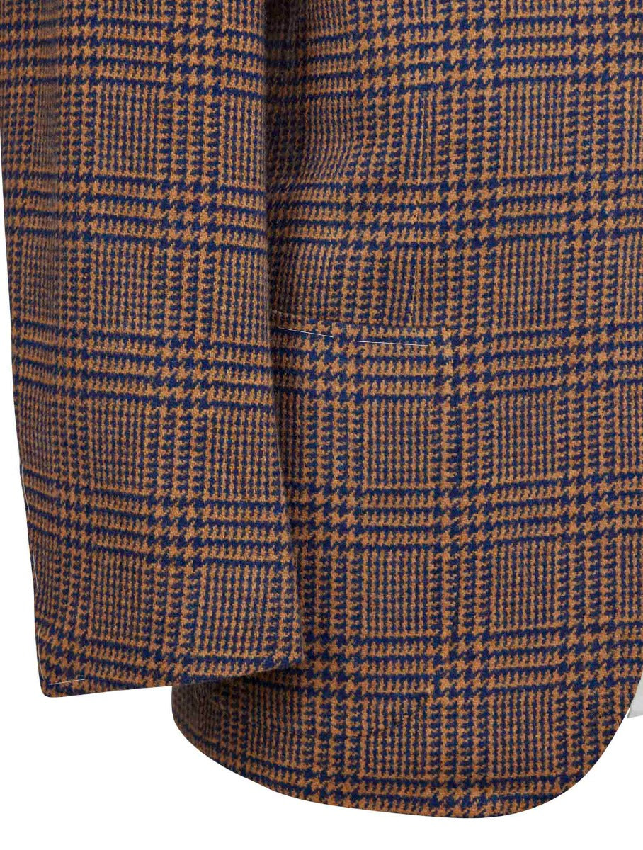 Cesare Attolini Brown Blue Lambswool Blazer