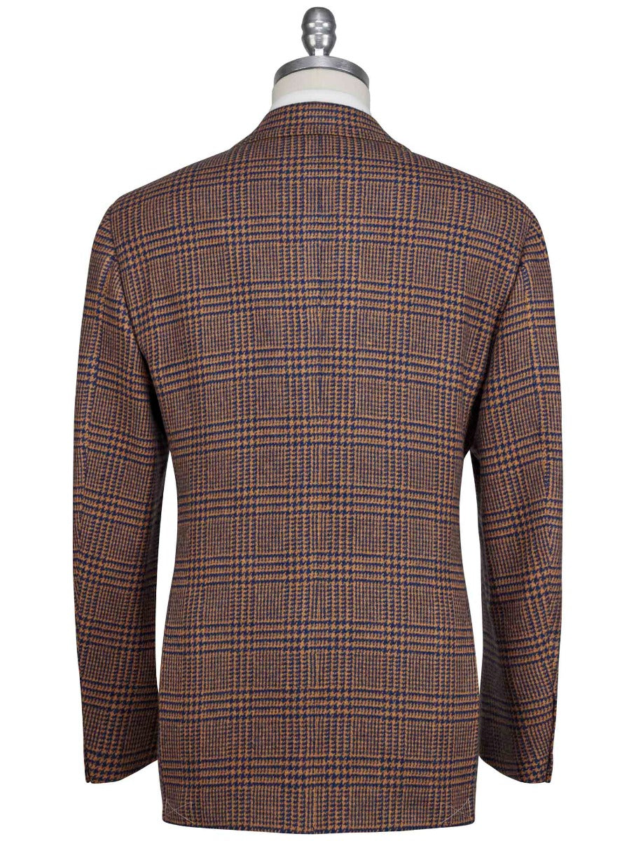 Cesare Attolini Brown Blue Lambswool Blazer