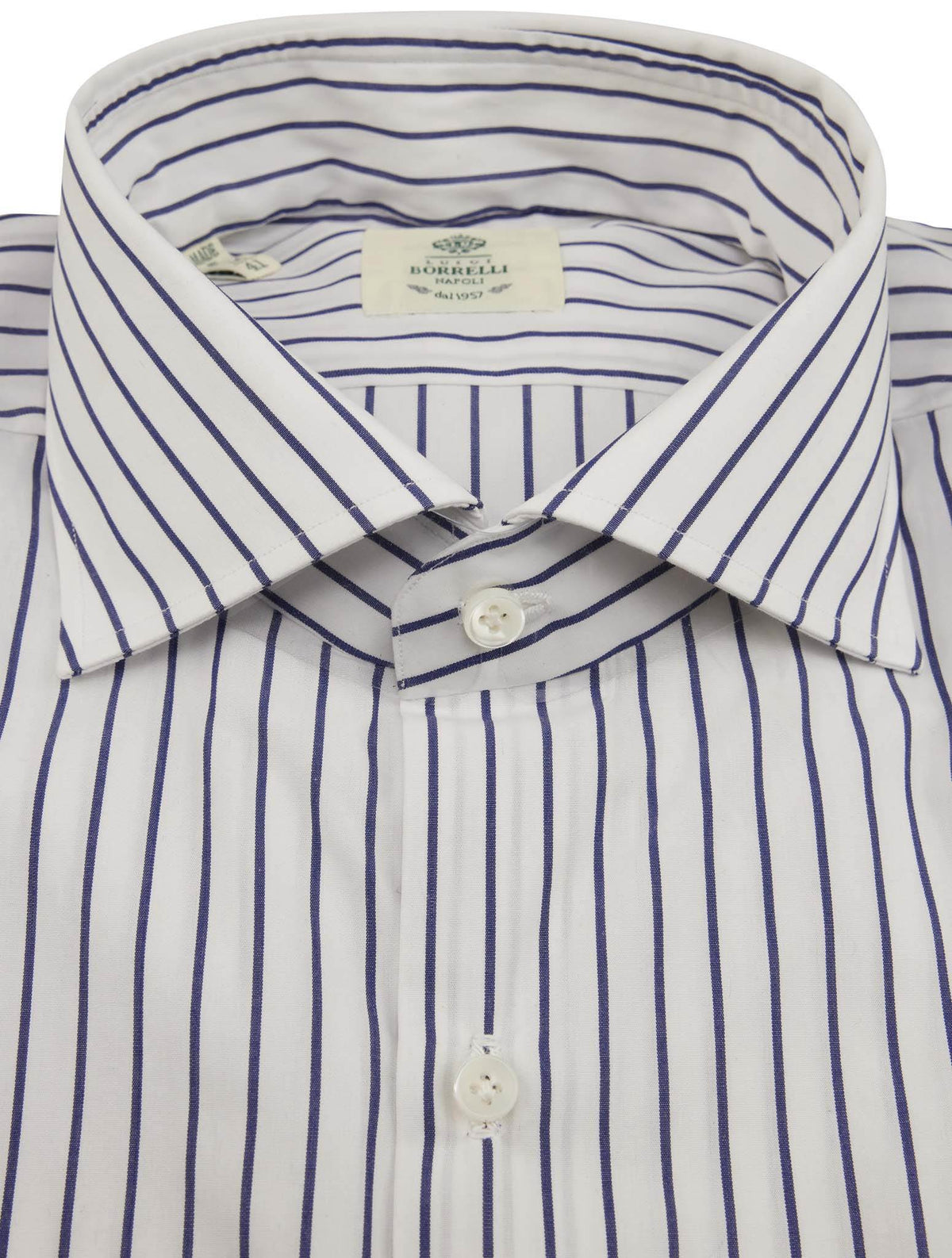 Luigi Borrelli Luigi Borrelli Blue White Cotton Shirt Blue / White 001