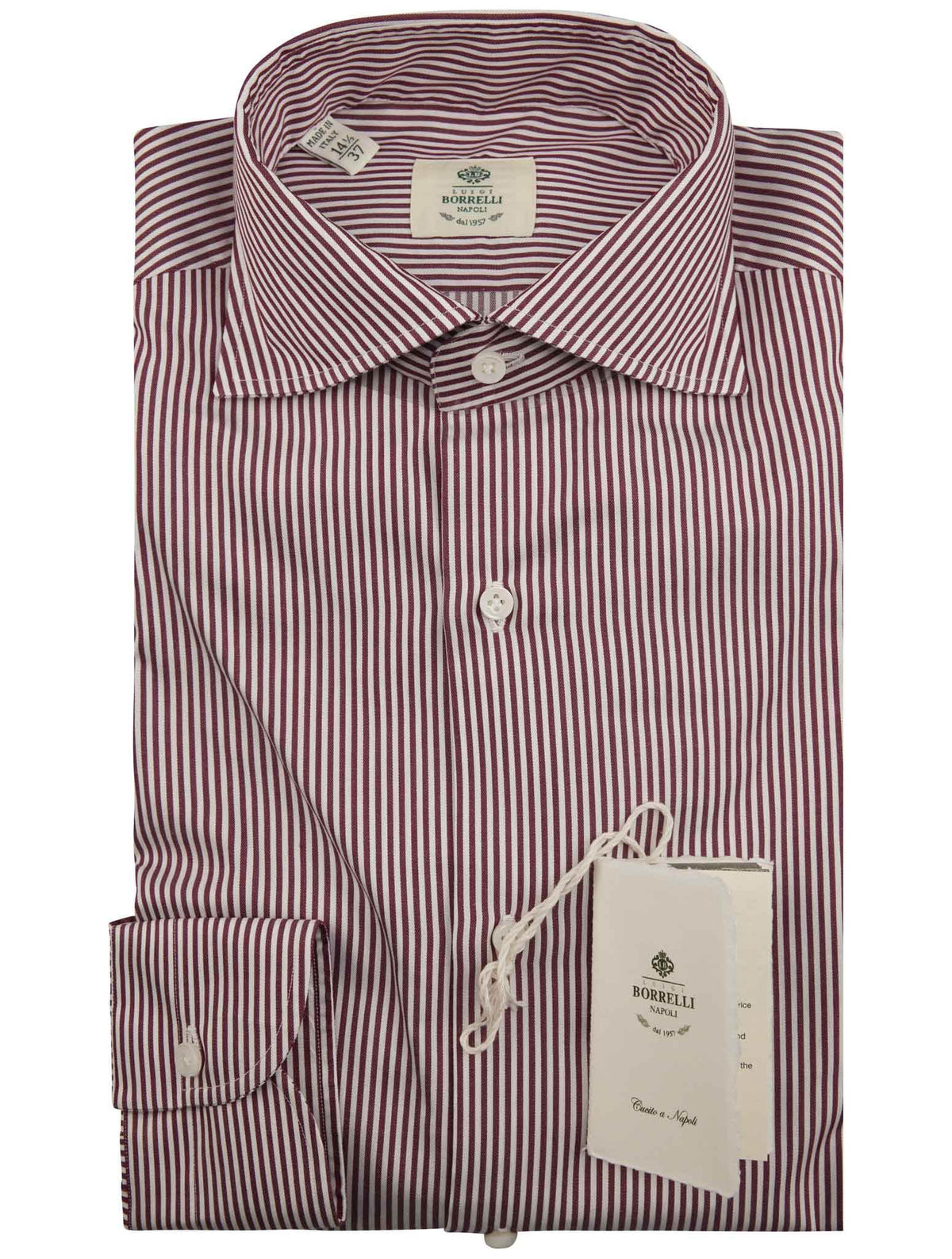 Luigi Borrelli Luigi Borrelli Brown White Cotton Shirt Red / White 000