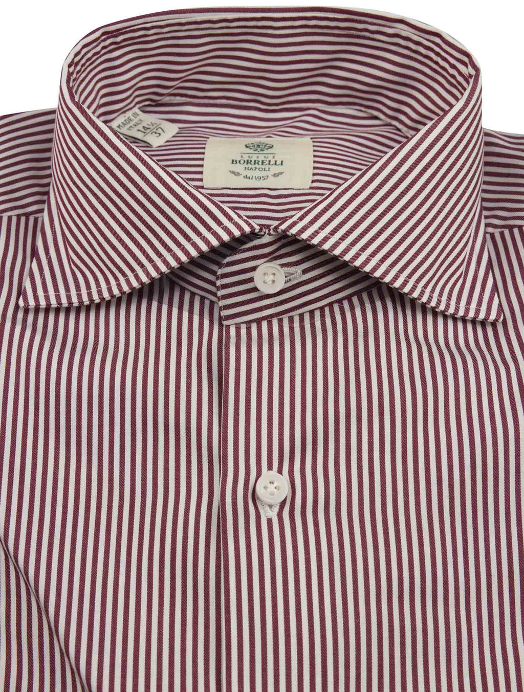 Luigi Borrelli Luigi Borrelli Brown White Cotton Shirt Red / White 001