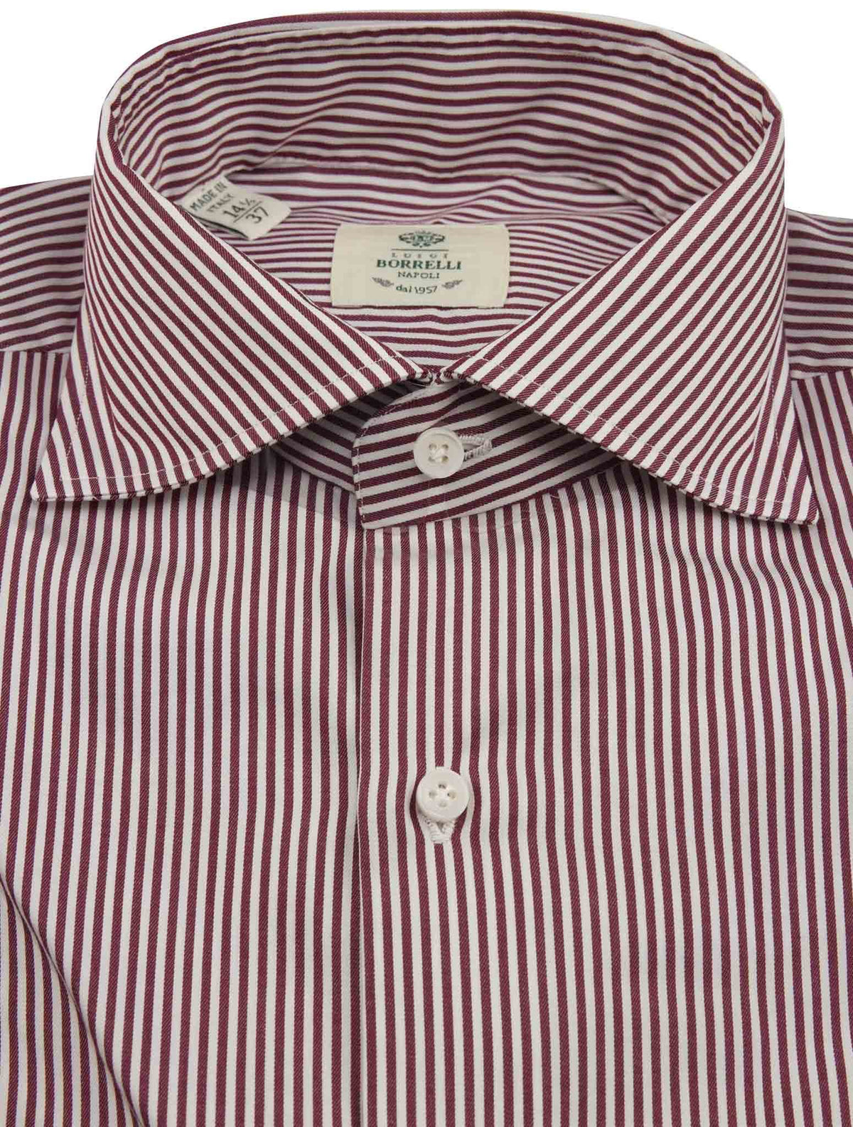 Luigi Borrelli Luigi Borrelli Brown White Cotton Shirt Red / White 001