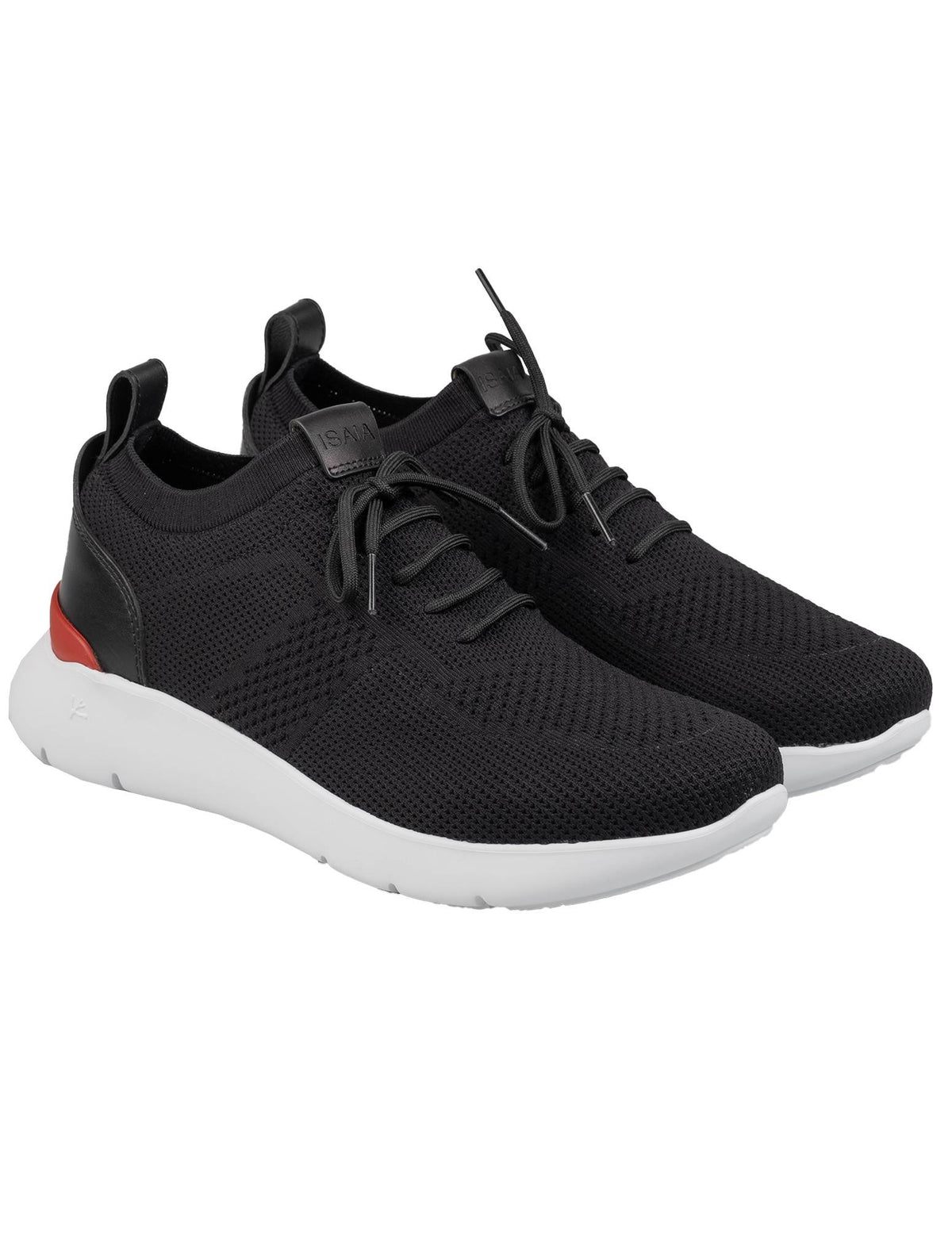 Isaia Black Cotton Sneakers Shoes