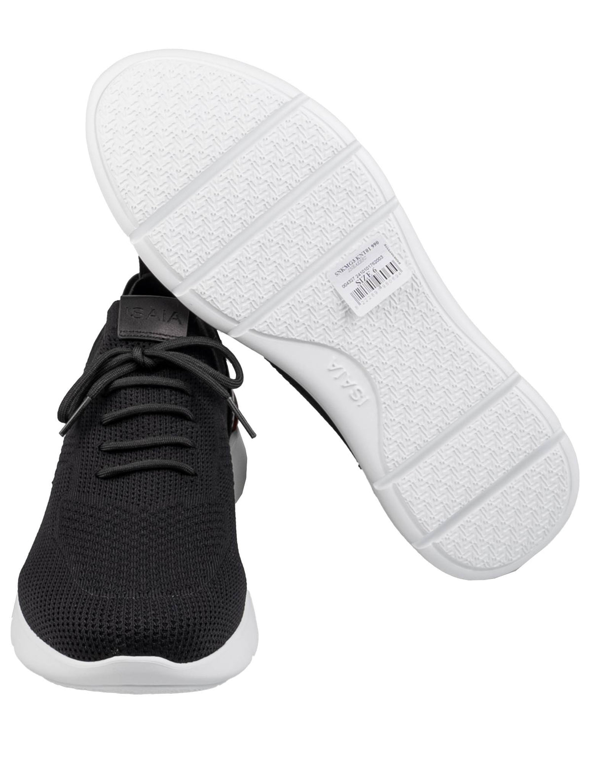 Isaia Black Cotton Sneakers Shoes