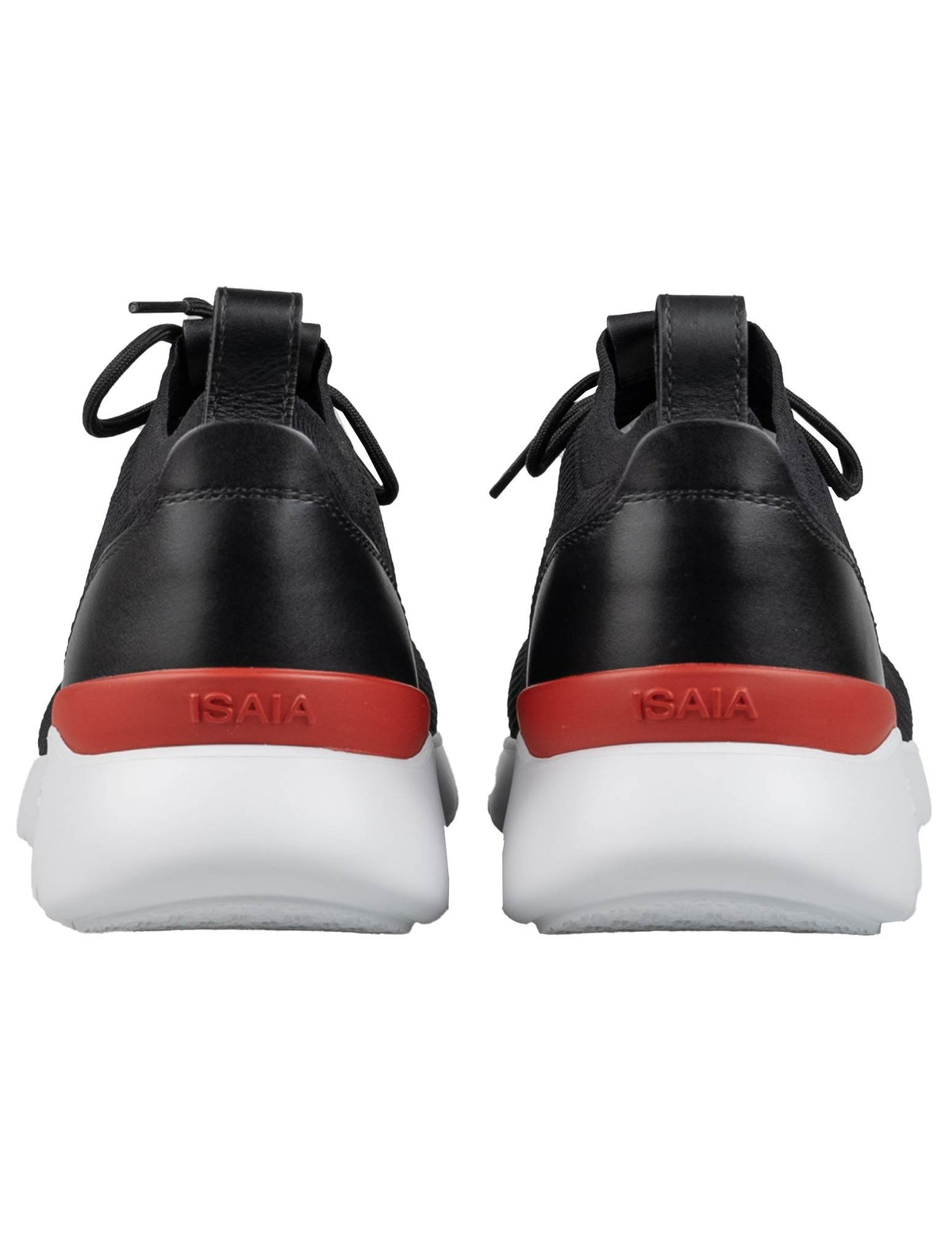 Isaia Black Cotton Sneakers Shoes
