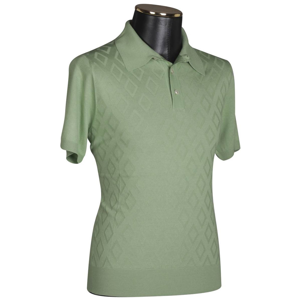 Cesare Attolini CESARE ATTOLINI Green Wool Silk Polo Green 001