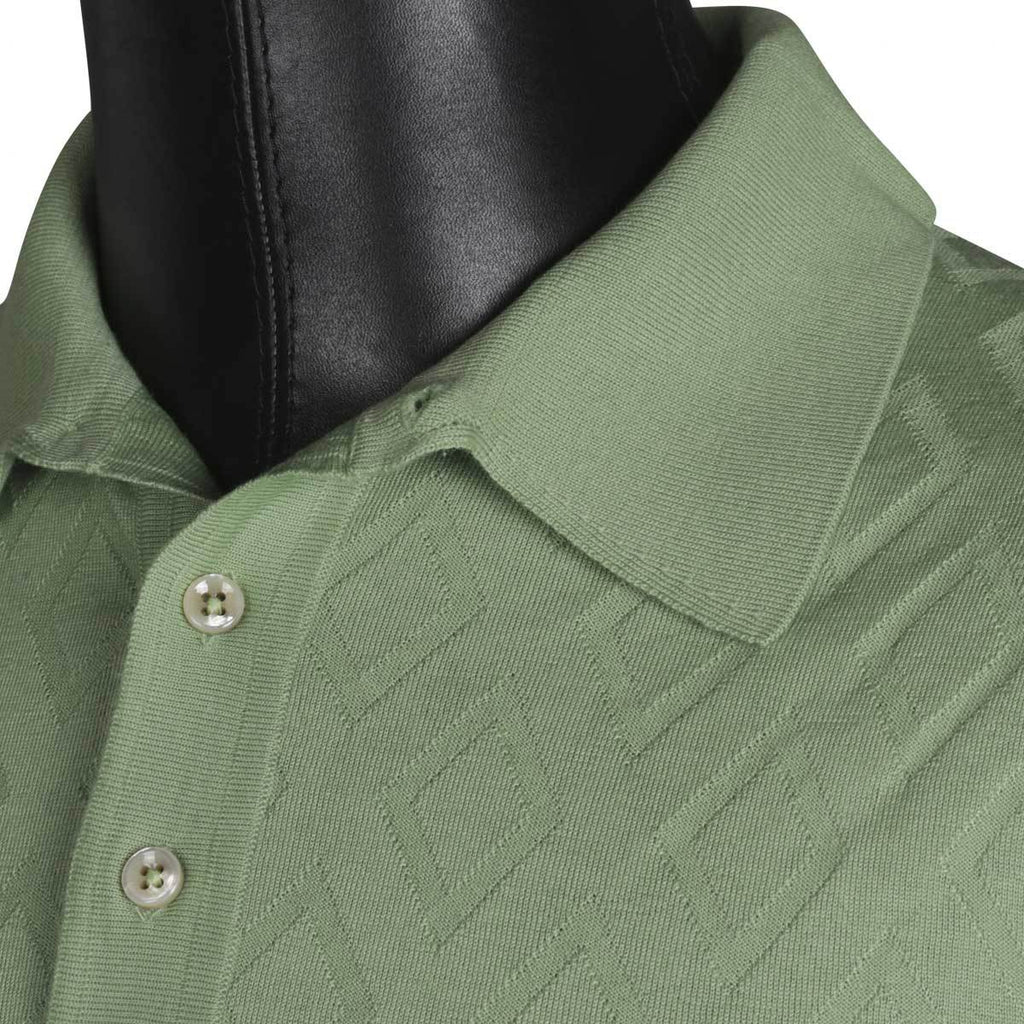 CESARE ATTOLINI Green Wool Silk Polo
