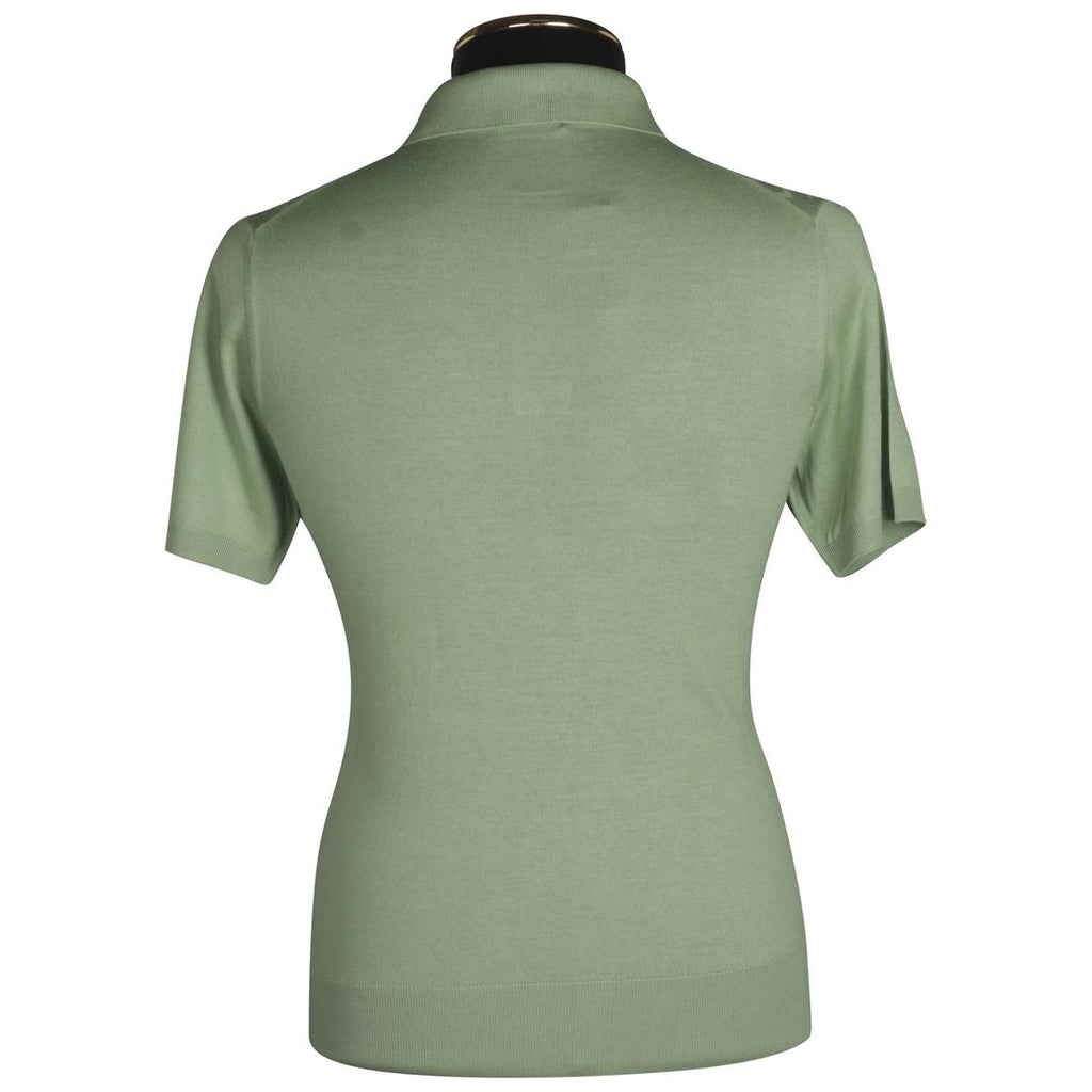 CESARE ATTOLINI Green Wool Silk Polo