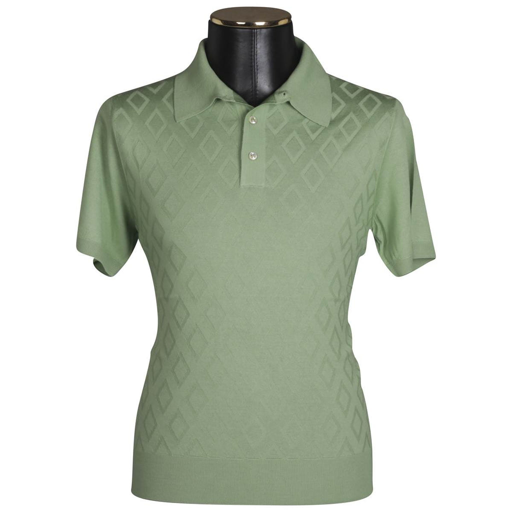 CESARE ATTOLINI Green Wool Silk Polo