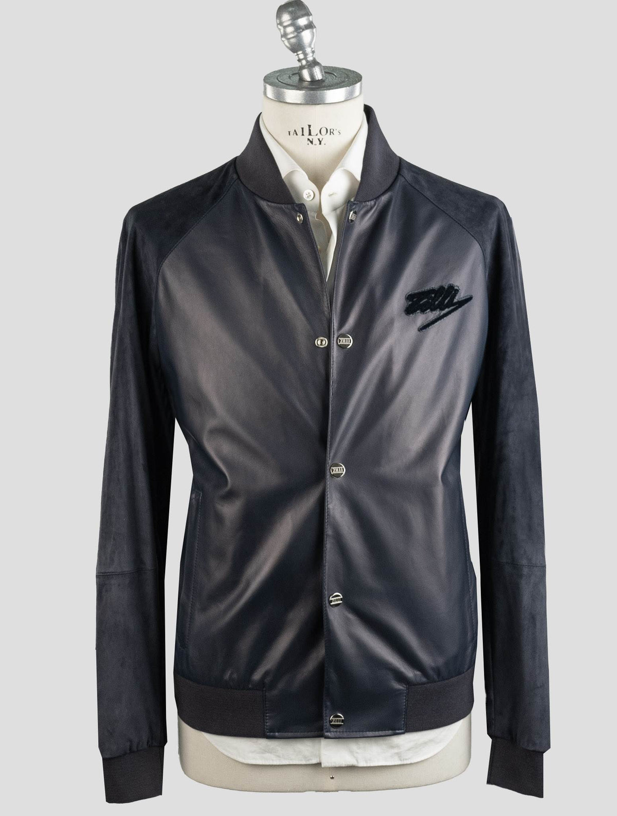 Zilli Zilli Blue Leather Leather Suede Coat Blue 000