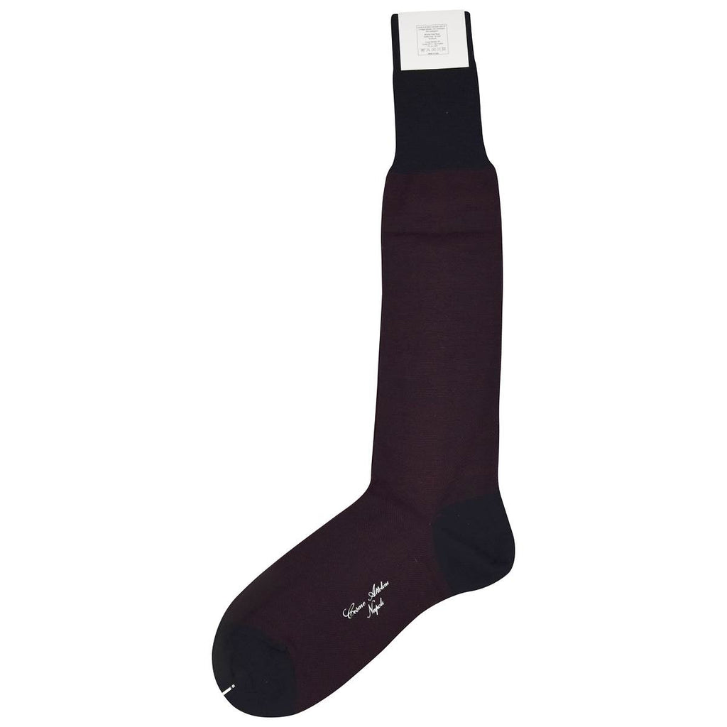 Cesare Attolini CESARE ATTOLINI Blue Burgundy Virgin Wool Socks Blue/Burgundy 001