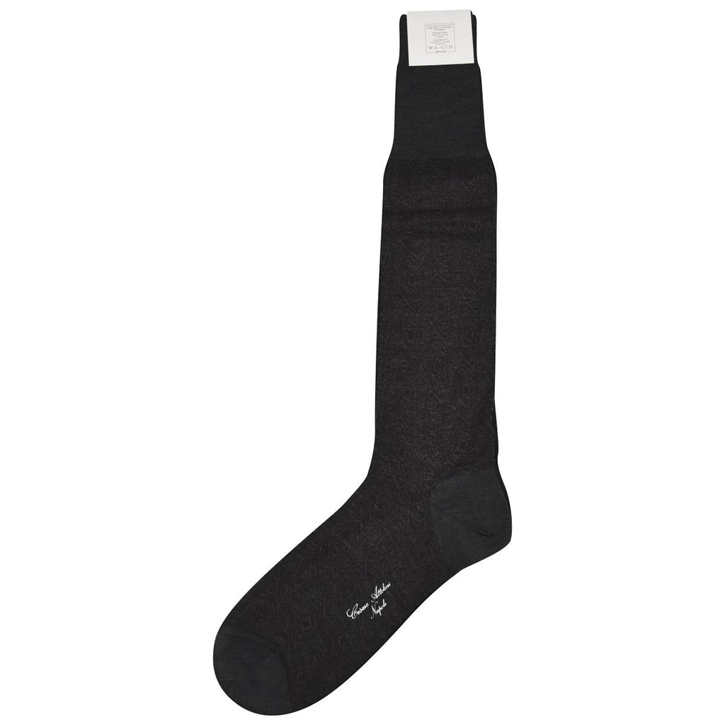 CESARE ATTOLINI Gray Brown Virgin Wool Socks