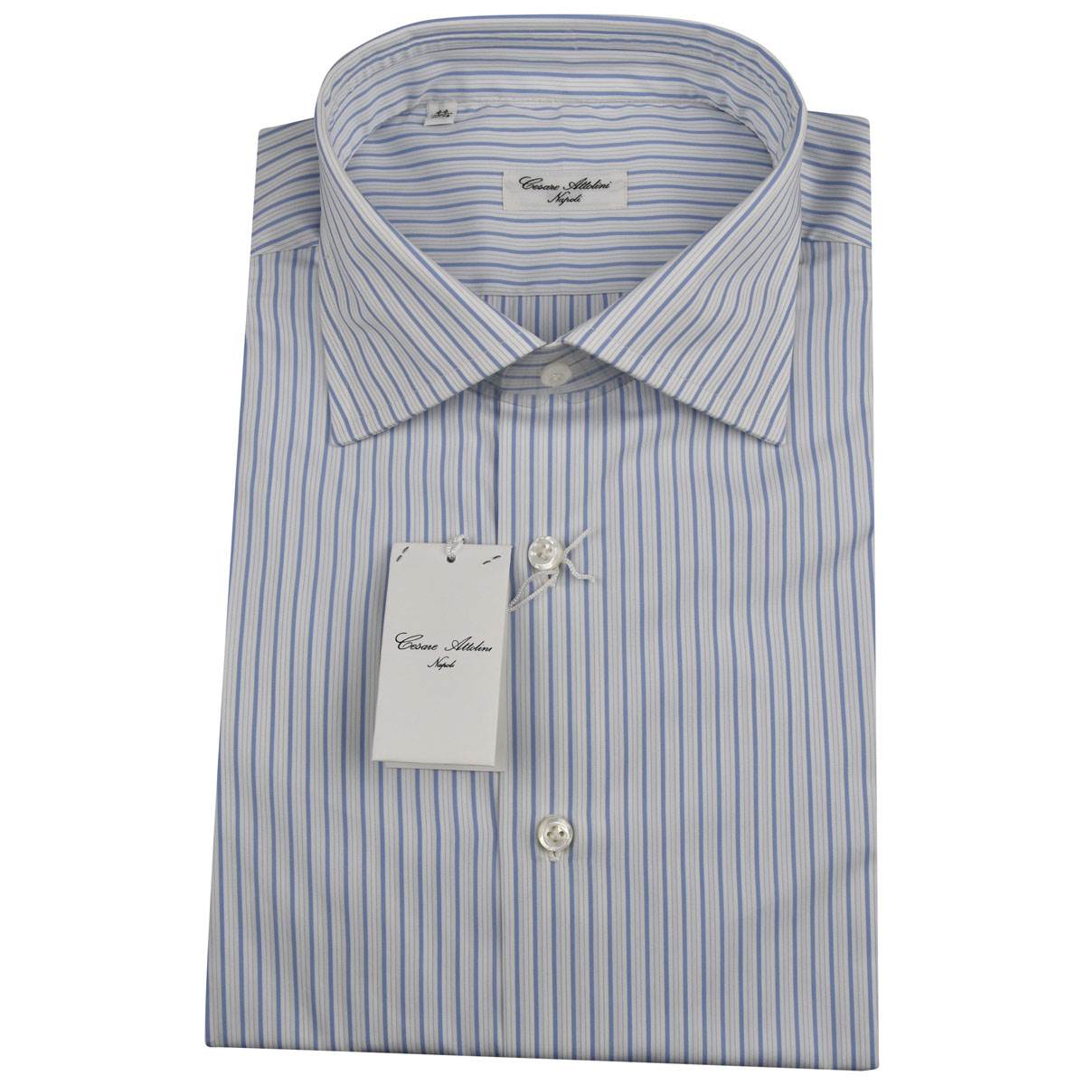 Cesare Attolini CESARE ATTOLINI White Blue Cotton Shirt White/Blue 000