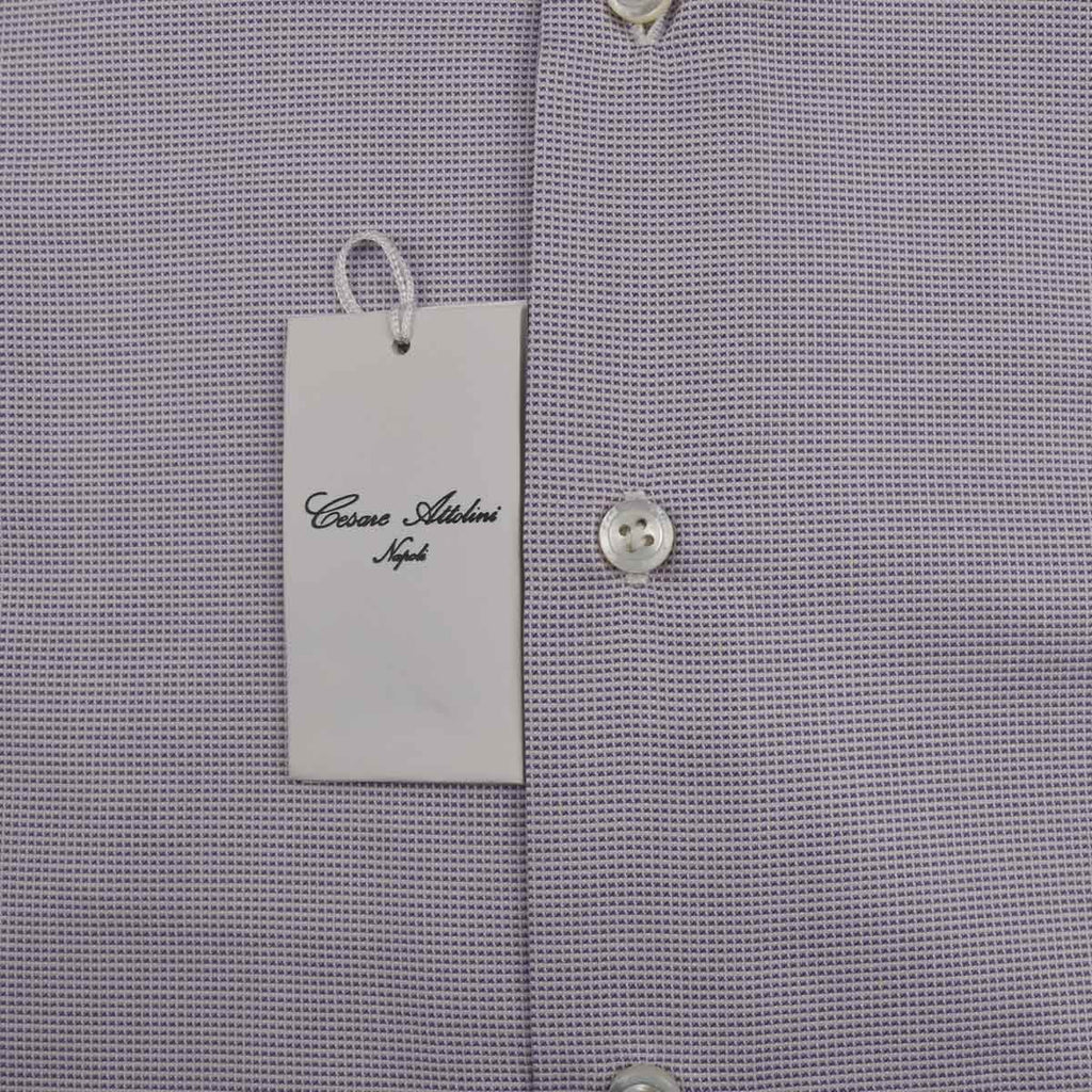 CESARE ATTOLINI Violet White Cotton Shirt