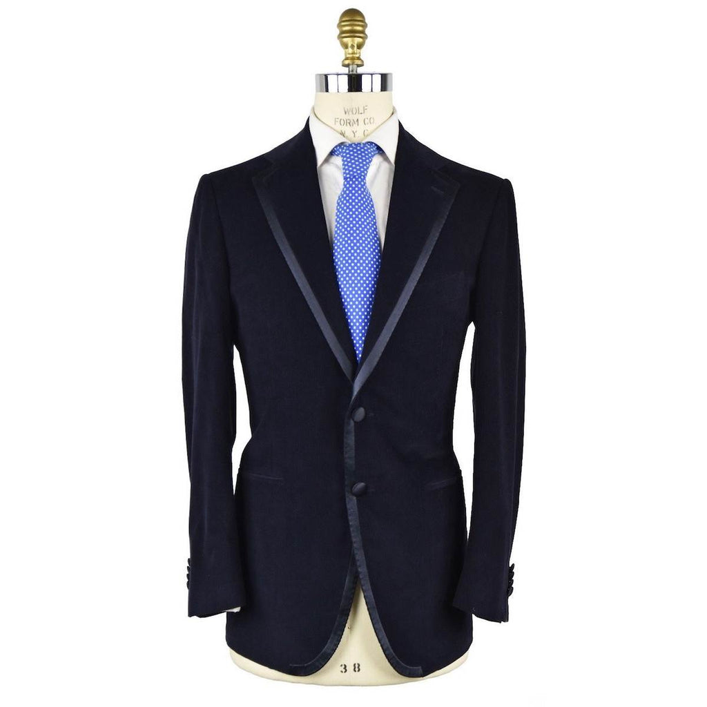 CESARE ATTOLINI Blue Cotton Tuxedo Jacket