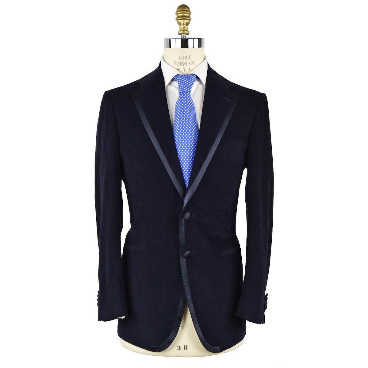 CESARE ATTOLINI Blue Cotton Tuxedo Jacket