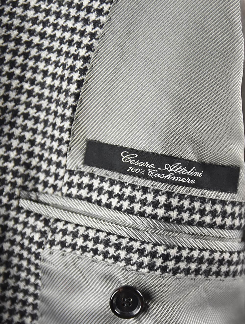 Cesare Attolini Black White Cashmere Blazer