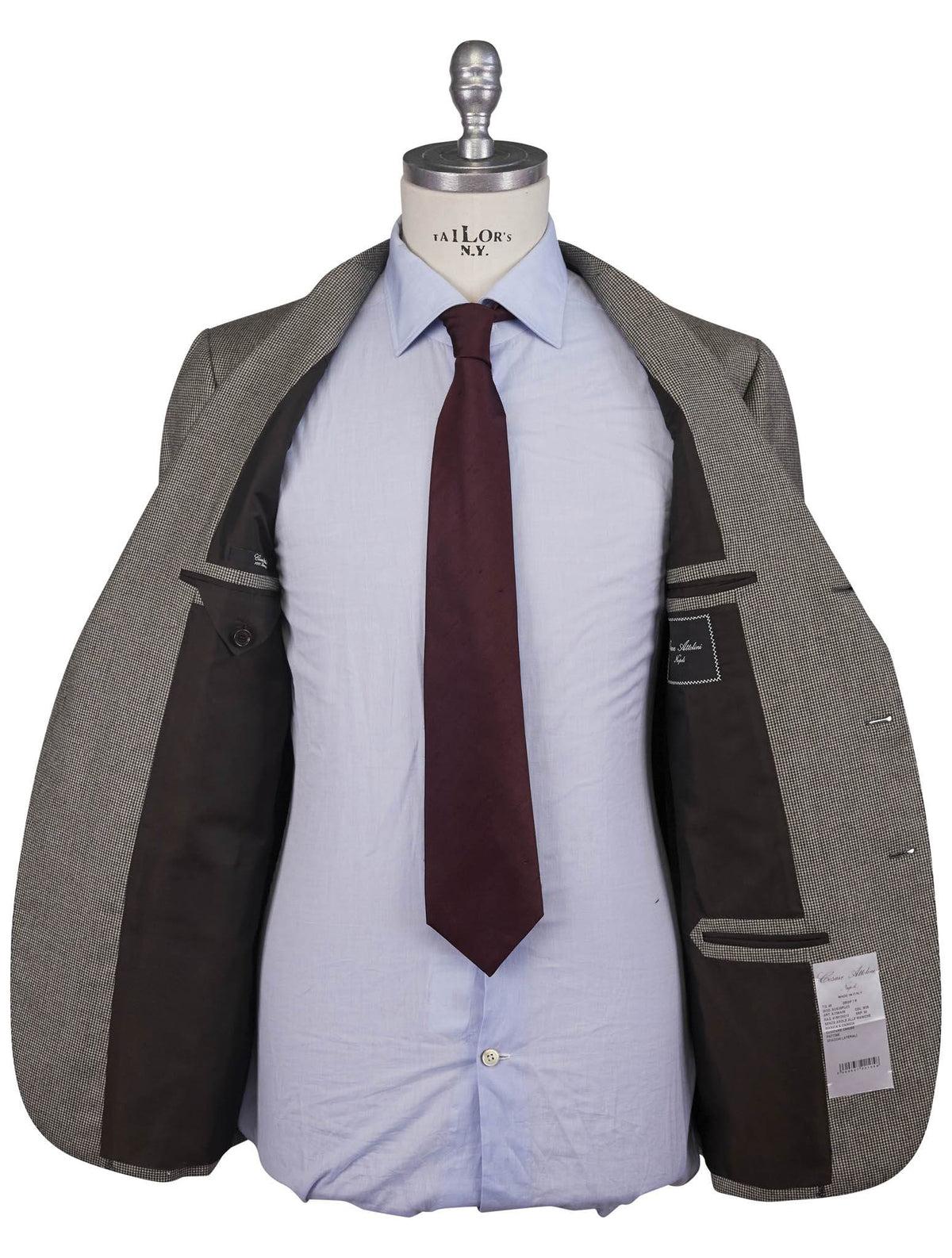 Cesare Attolini Black White Wool 150's Suit